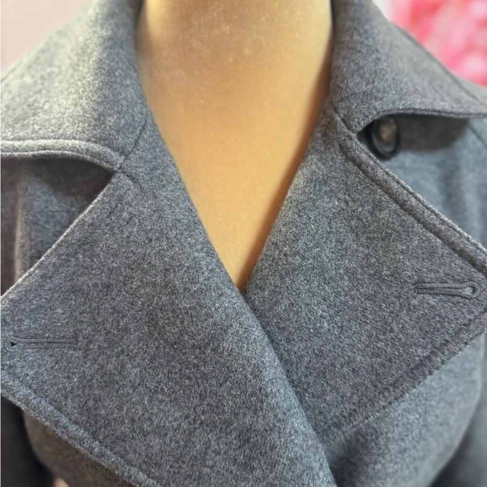 Banana Republic Women's Charcoal Gray Double-Breasted Peacoat - Picture 3 of 10